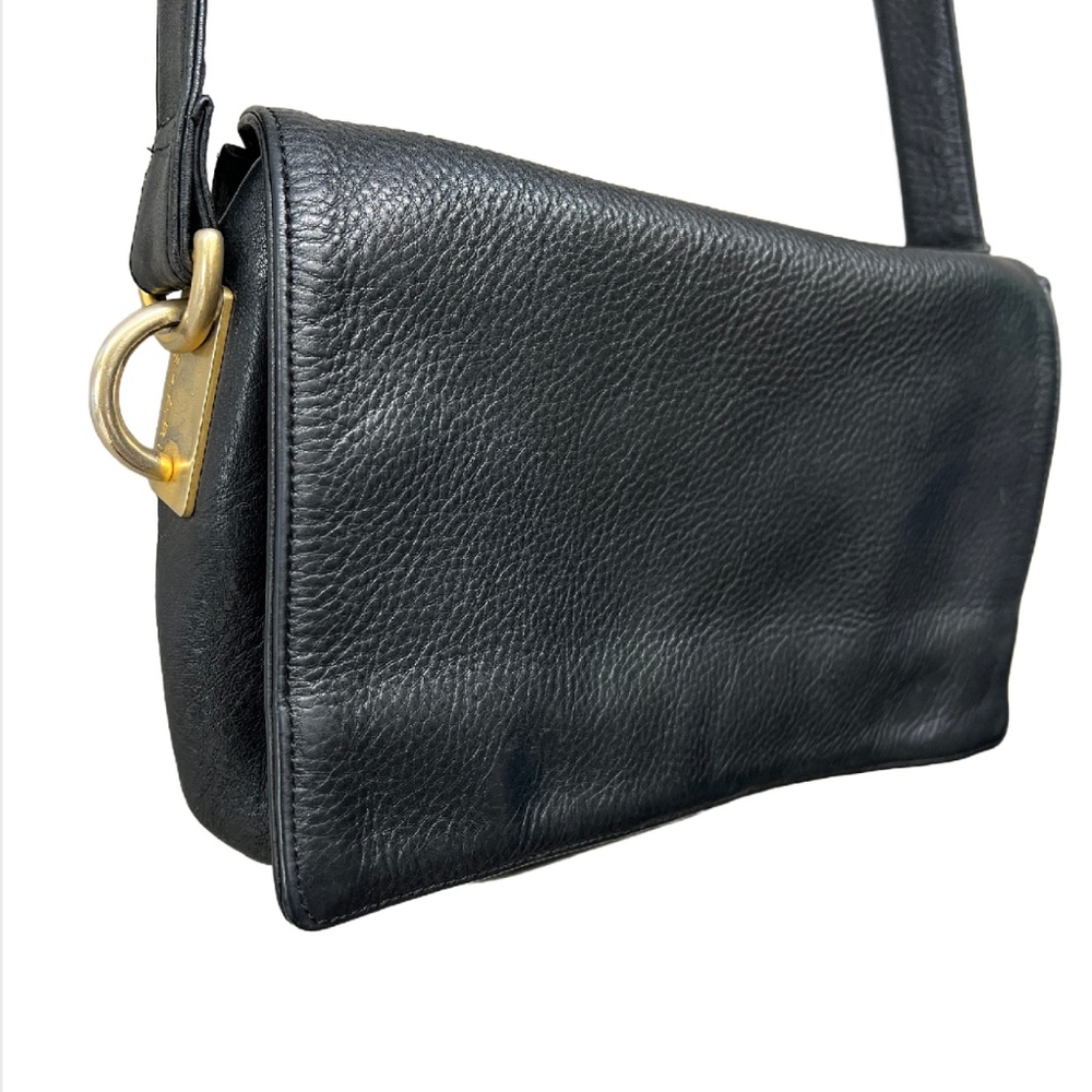 AMERICANA BY SHARIF SOFT BLACK LEATHER SHOULDER BAG